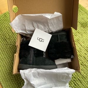 Toddler Ugg Mini Quilted Fluff Black Boots
